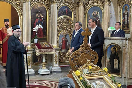 Dodik i Vučić posjetili Crkvu svetog Đorđa u Budimpešti: Dobrodošlicu im poželio episkop Lukijan