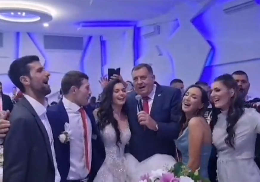 Kako su se veselili Dodik i Đoković: Detalji svadbe Nemanje Majdova u Sokocu (VIDEO)