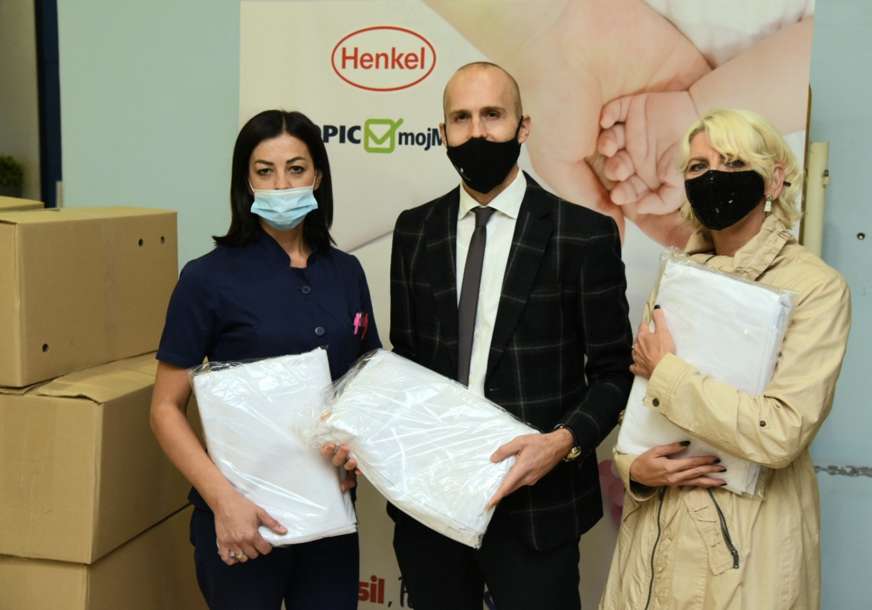 Henkel i trgovački lanac Tropic i mojMarket donirali posteljine za porodilje i bebe iz UKC Banja Luka
