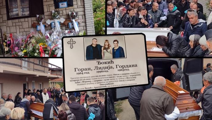 Potresni prizori iz Aleksinca: Rodbina ubijenih Đokića ide od kovčega do kovčega, Goranova majka jedva stoji (VIDEO)