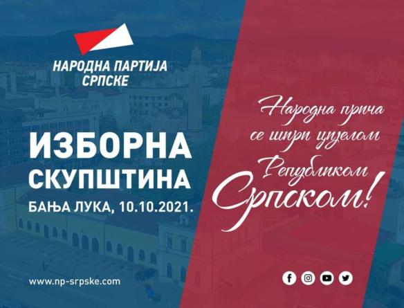 BIRA SE RUKOVODSTVO I PROGRAM Izborna skupština Narodne partije Srpske danas u Banjaluci