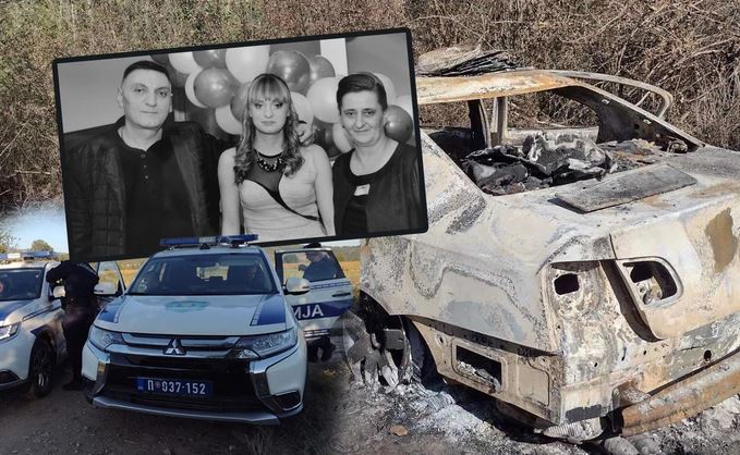 Ovako izgleda automobil ubijene porodice Đokić: "Pasat" POTPUNO SPALJEN, jedva ga izvukli viljuškarom (VIDEO)