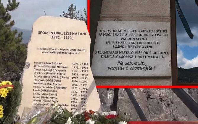 Uklesali "srpske zločince",  SRPSKE ŽRTVE SAKRILI: Spomen-ploča na Kazanima je svečano otkrivena, ali poruka je Srbe iz Sarajeva ponovo zaboljela