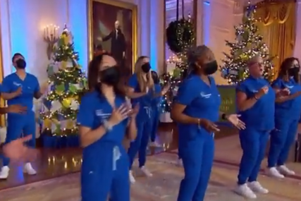 BOŽIĆNI SPECIJAL IZ BIJELE KUĆE Medicinske sestre izvele plesnu tačku za Džoa i Džil Bajden (VIDEO)