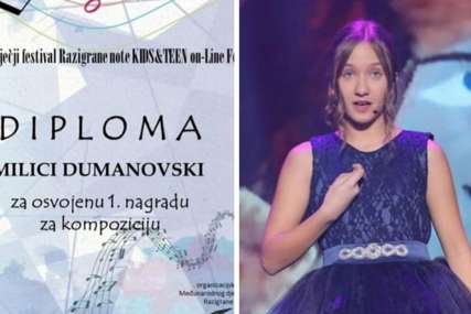 TALENTOVANA BANJALUČANKA Milica Dumanovski najbolja na međunarodnom festivalu "Razigrane note"