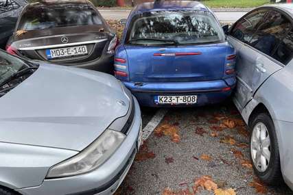 POTRAGA ZA BAHATIM VOZAČEM Slupao automobile na parkingu u Banjaluci i pobjegao (FOTO)