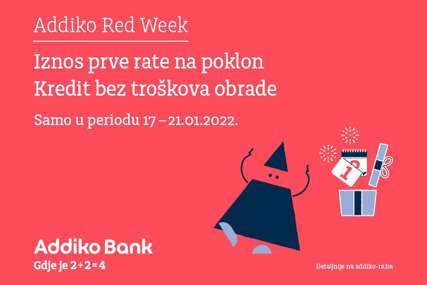 Počeo je januarski Addiko Red Week: Poklon iznos prve rate uz ugovaranje gotovinskog kredita do 50.000 KM