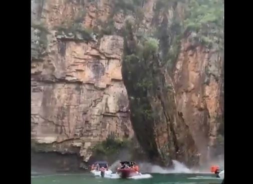 HOROR U BRAZILU Stijena se obrušila na čamce ispod vodopada, najmanje pet mrtvih (UZNEMIRUJUĆI VIDEO)