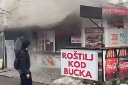 Gori "Roštilj kod Bucka": Požar u restoranu brze hrane (VIDEO)
