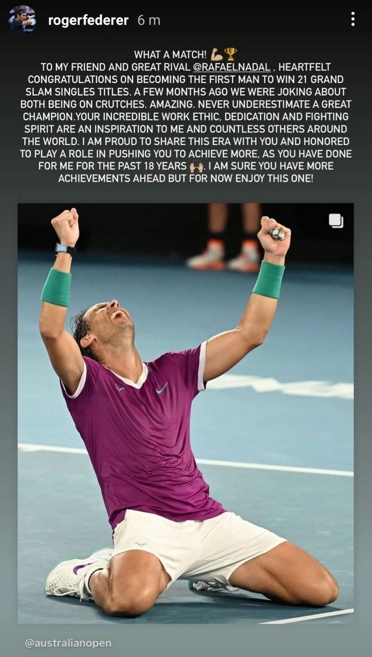 FOTO: PRINTSCREEN/ROGERFEDERER/INSTAGRAM