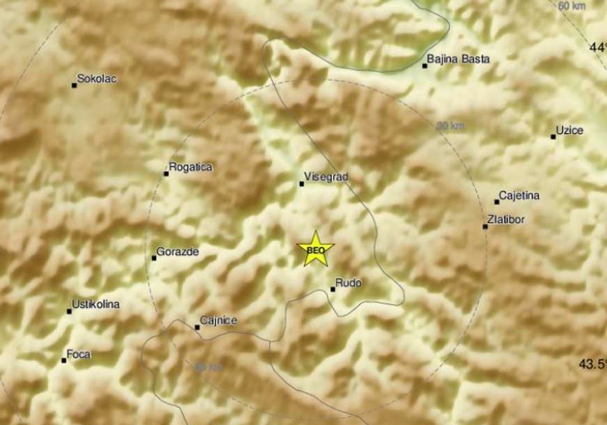 ZATRESLO SE U BiH Zemljotres jačine 3,9 stepeni po Rihteru pogodio Rudo