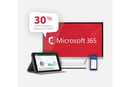 UNAPRIJEDITE POSLOVANJE Izaberite Microsoft 365 paket u m:tel-u, iskoristite popust od 30% na cijenu mjesečne pretplate