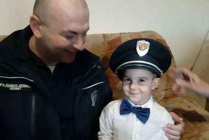 Neobična rođendanska želja: Todorov osmijeh nema cijenu, dobio pravog policajca na poklon (FOTO)