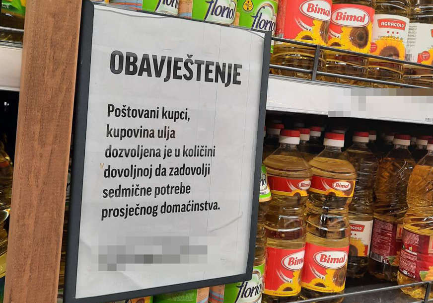 Posljedica panične kupovine hrane: Sve više marketa u Srpskoj OGRANIČAVA PRODAJU brašna i ulja