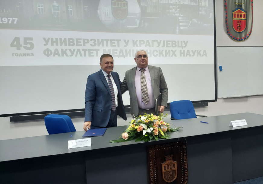 POTPISAN UGOVOR O SARADNJI Institut "Dedinje" postaje nastavna baza Fakulteta medicinskih nauka u Kragujevcu