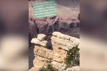 ŠOK SNIMAK Skočio sa stijene na stijenu, ljudi prestrašeno gledali (VIDEO)
