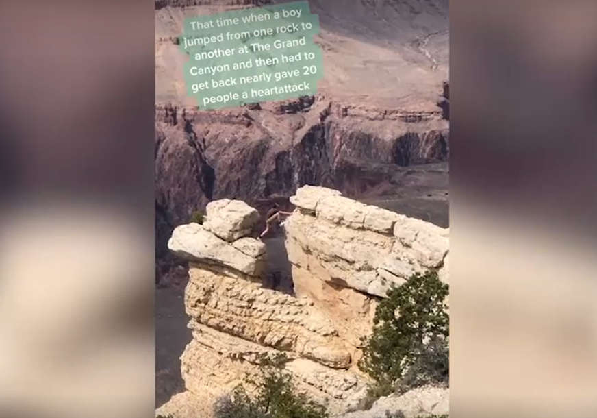 ŠOK SNIMAK Skočio sa stijene na stijenu, ljudi prestrašeno gledali (VIDEO)