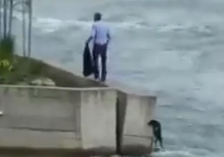 RALE, SVAKA ČAST! Mladić napustio svadbu kako bi spasao psa iz nabujale rijeke (VIDEO)