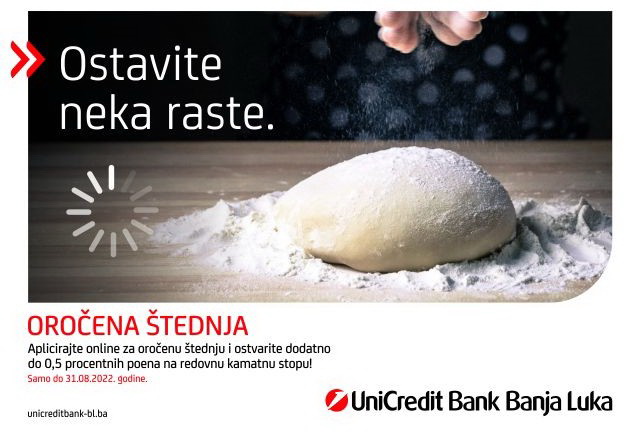 Aplicirajte onlajn za oročenu štednju u UniCredit Bank Banjaluka po posebnim uslovima i ostavite neka raste