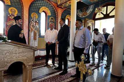 Dodik se zahvalio mještanima na gostoprimstvu: Osveštani temelji parohijskog doma u Ratkovu (FOTO)