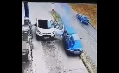 NESREĆA U CAZINU Automobilom udario radnika na benzinskoj pumpi (UZNEMIRUJUĆI VIDEO)