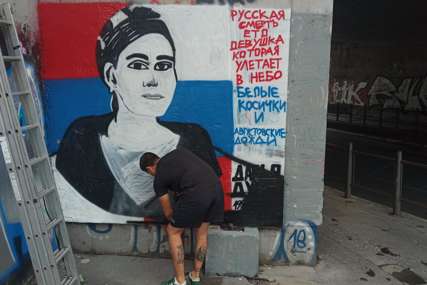 „Vječna slava našoj ruskoj sestri“ Zavjetnici izradili novi mural u centru Beograda