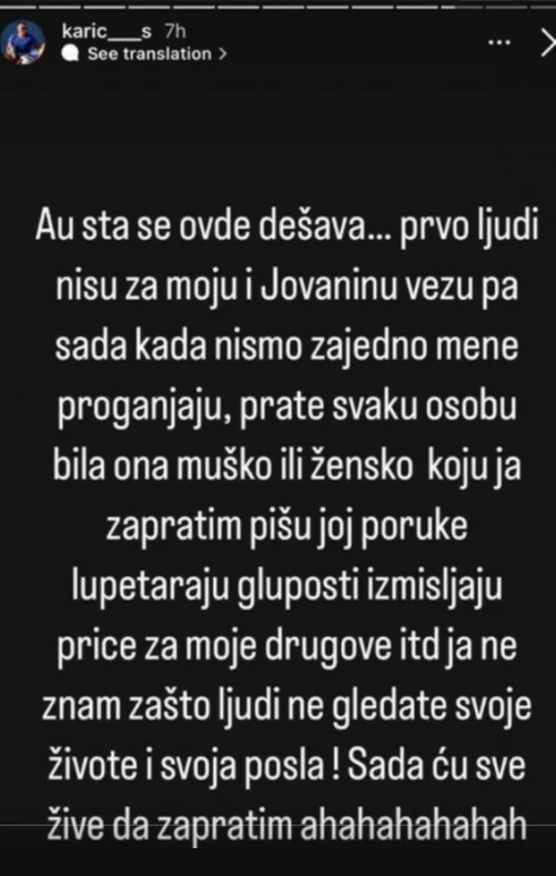 FOTO: STEFAN KARIĆ/ INSTAGRAM/SCREENSHOT