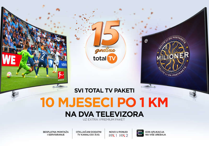 Svi Total TV paketi 10 mjeseci po 1 KM