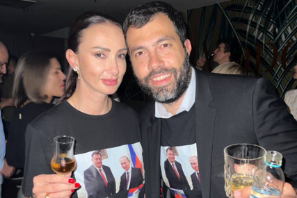 Slavilo se tokom izborne noći: Gorica  i Igor sa majicama na kojima su Putin i Dodik pratili rezultate (FOTO)