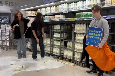 Aktivisti prosipaju šta stignu: Prvo supa na Van Goga, pa mlijeko po prodavnicama (VIDEO)