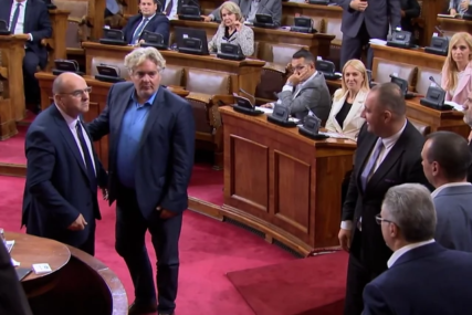 Zamalo tuča u Skupštini Srbije: Poslanik Narodne stranke krenuo na šefa poslaničke grupe SNS Jovanova (VIDEO)