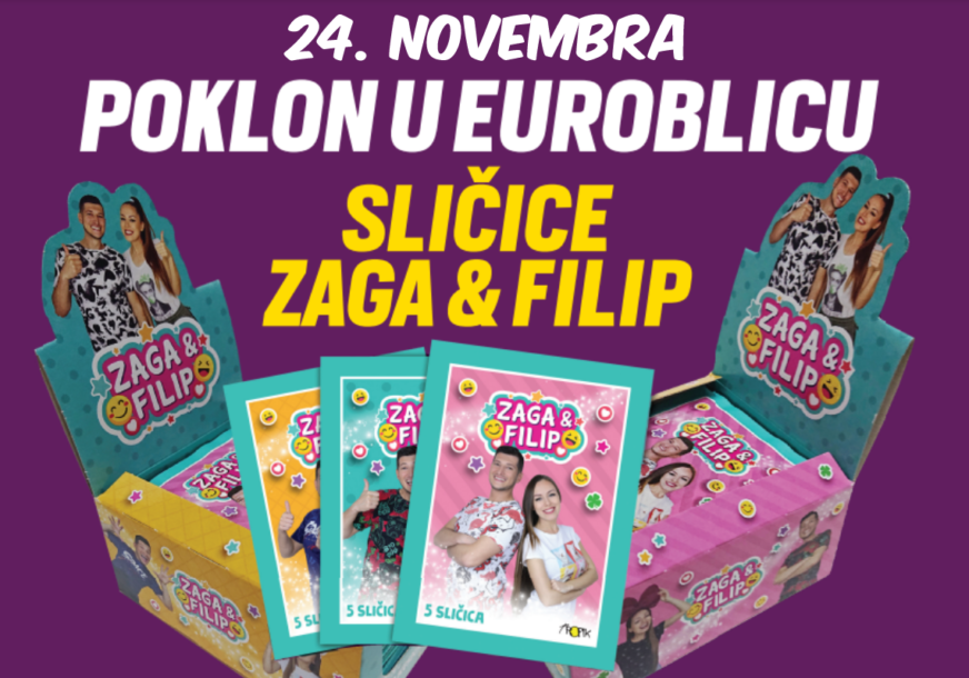 Mislimo na najmlađe: Sličice jutjubera Zage i Filipa POKLON IZNENAĐENJE u “EuroBlicu” 24. novembra