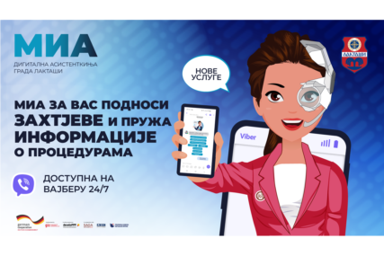 MIA, digitalna asistentkinja Grada Laktaša, logo za PR