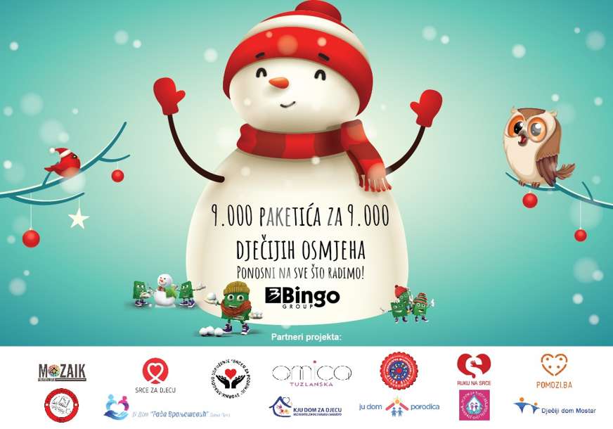 "Ponosni na sve što radimo"  Bingo Group podijelio 9.000 paketića, za 9.000 dječjih osmijeha