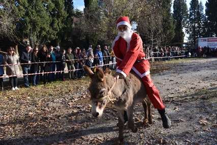 Drugu godinu zaredom: U Čapljini održana trka Djeda Mrazova na magarcima (FOTO)