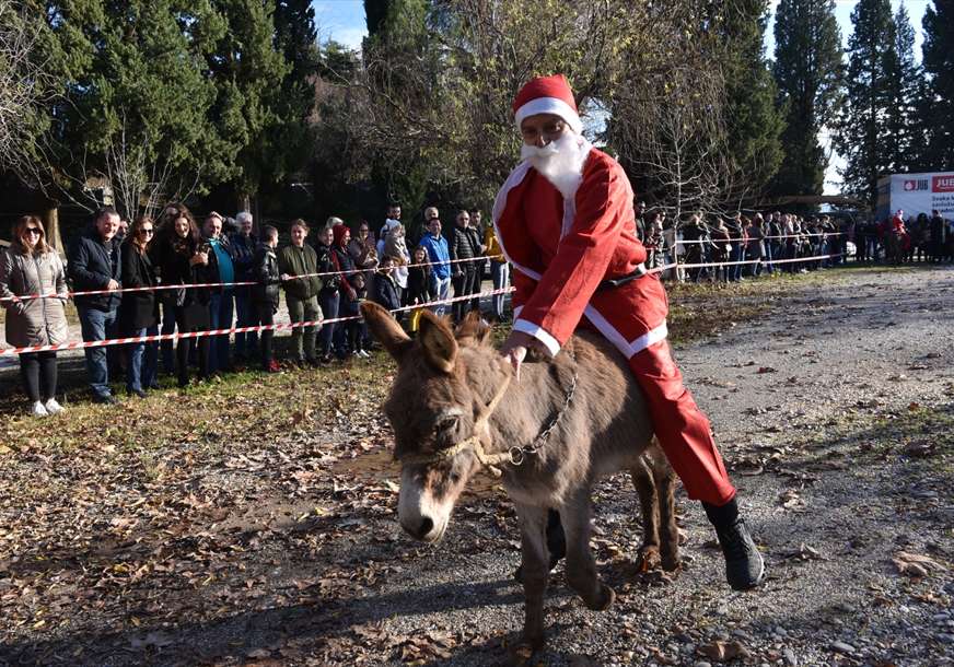 Drugu godinu zaredom: U Čapljini održana trka Djeda Mrazova na magarcima (FOTO)