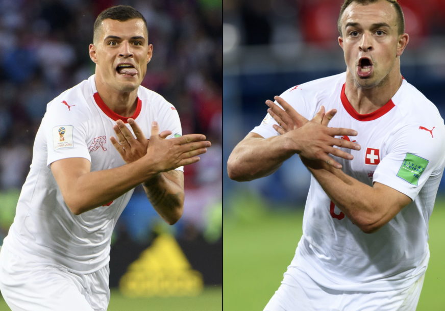 Džaka i Šaćiri neprimjereno slave na utakmici Srbija - Švajcarska, u Rusiji 2018.
