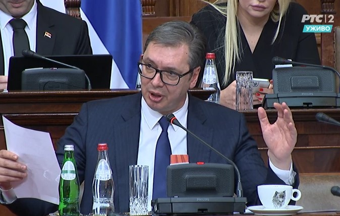 Aleksandar Vučić na sjednici Skupštine Srbije