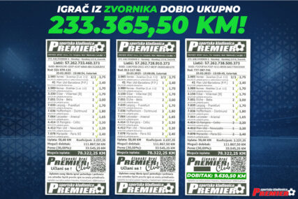 Osvojili velike dobitke: Sreća se nasmiješila igračima Premier kladionice