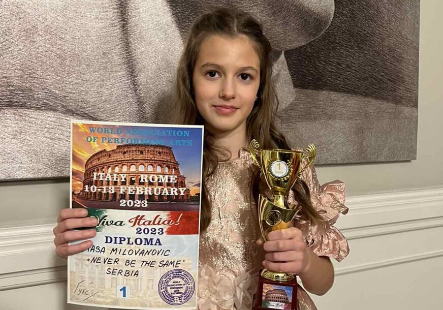 Desetogodišnja Beograđanka pobijedila na takmičenju u Rimu