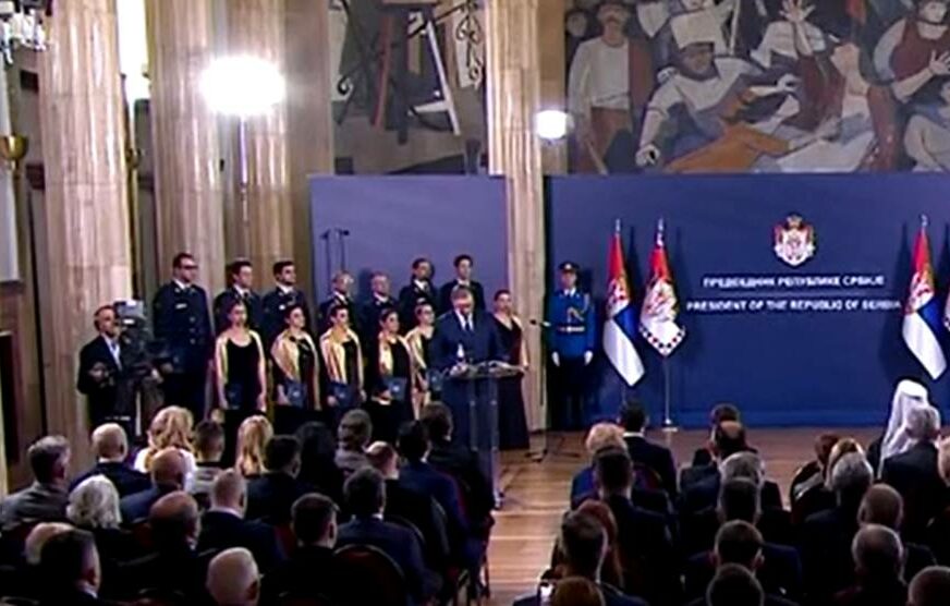 Aleksandar Vučić na ceremoniji dodjele odlikovanja povodom Sretenja