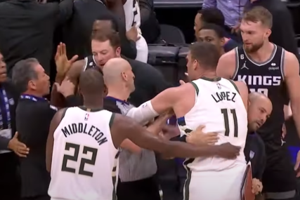 U NBA kao u ABA derbiju: Žestoka tuča na kraju meča zbog poteza Janisa, opšti haos u Sakramentu (VIDEO)