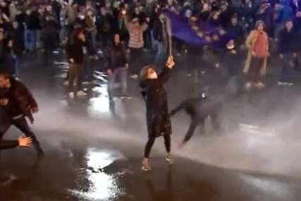 Haos na protestima u Gruziji: Fotografija žene ispred vodenog topa obišla svijet (VIDEO)
