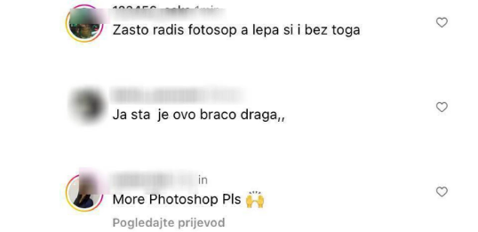 Komentari ispod fotografije Soraje Vučelić