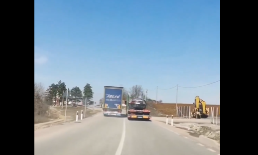 Vozač kamiona pretiče preko puno linije