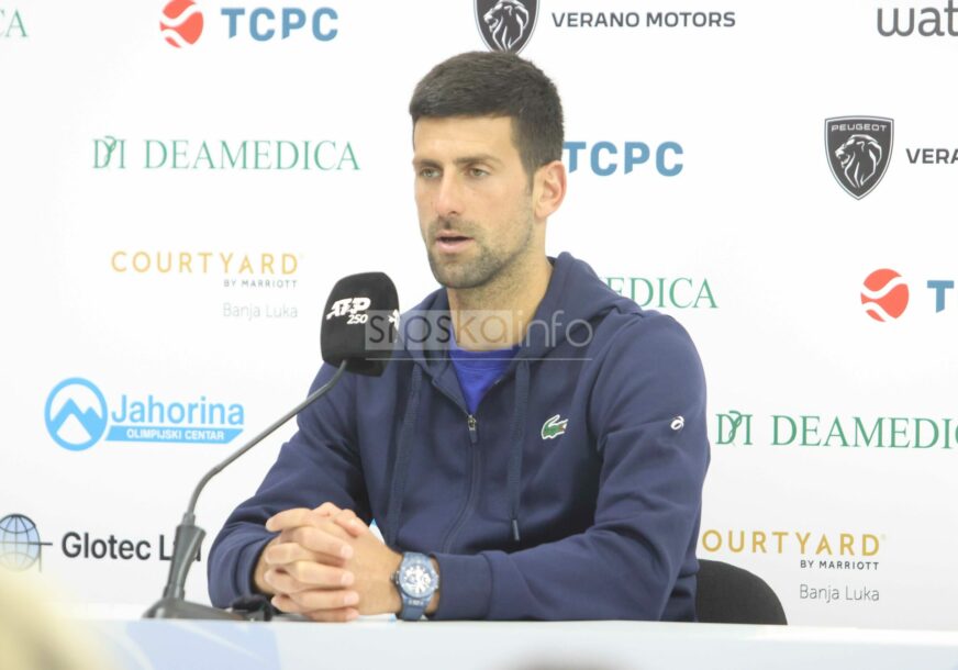 Novak Đoković na pres konferenciji