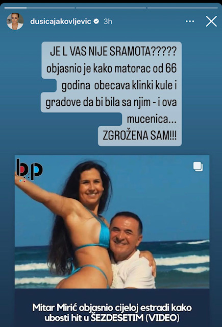 Dušica isprozivala Mitra Mirića zbog spota