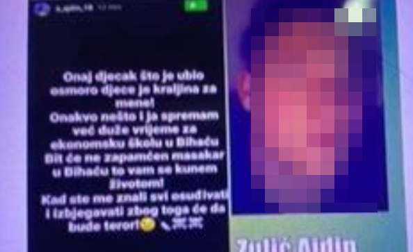Zulić završio u pritvoru: Mladić iz Bihaća prijetio da će u svojoj školi ponoviti masakr iz Beograda
