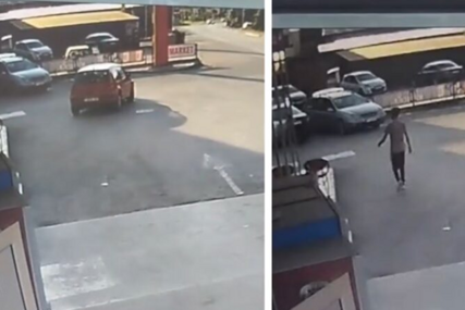 Nesvakidašnja scena u Palama: Vozač otišao da kupi nešto, a njegov auto sam krenuo i završio u jarku (VIDEO)