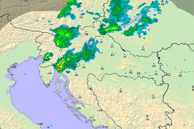 Olujno nevrijeme iz Slovenije ide prema nama